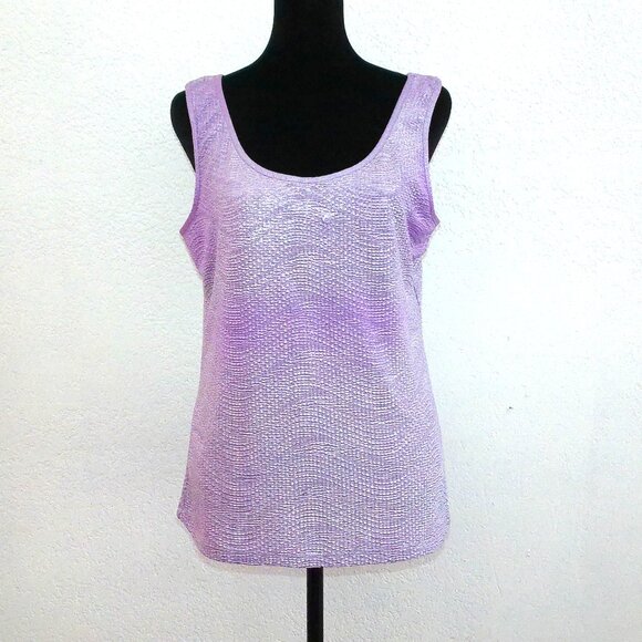 Forever 21, Purple glitter stretch tank top, with double layers. - Picture 3 of 9